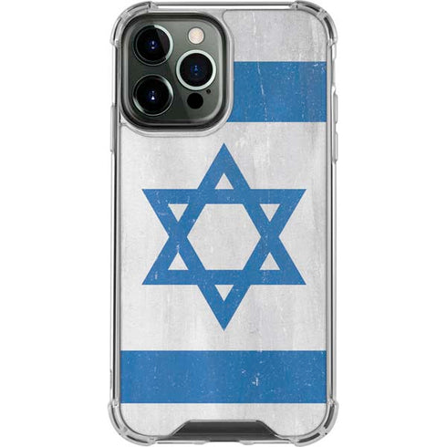 Israel Flag Distressed iPhone 14 Pro Max Clear Case